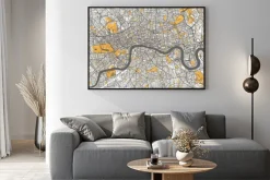 Plakat: Mapa londynu przedstawiająca dzielnice