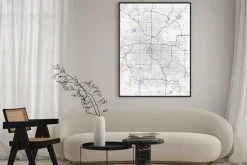 Plakat: Mapa miasta denver. drogi w colorado