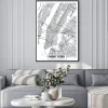 Plakat: Mapa nowego jorku w minimalistycznym stylu