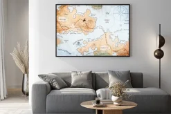 Plakat: Mapa pirackiej wyspy skarbów