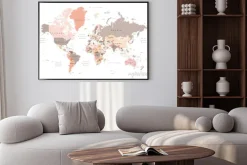 Plakat: Mapa świata na białym tle