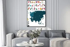 Plakat: Mapy polityczne azji