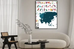 Plakat: Mapy polityczne azji