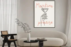 Plakat: Martini ilustracja z kieliszkiem