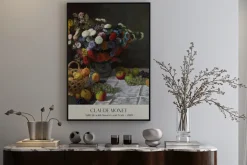 Plakat: Martwa natura z kwiatami i owocami reprodukcja claude monet