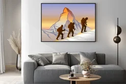 Plakat: Matterhorn ve dağcılar