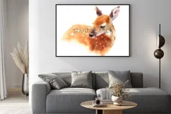 Plakat: Mały jelonek na akwareli