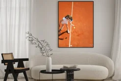 Plakat: Mały mistrz tenisa przygotowanie służyć