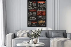 Plakat: Menu kawiarniane w stylu vintage