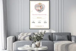 Plakat: Metryczka dla dziewczynki little princess