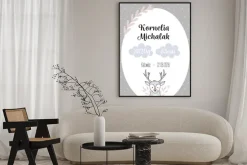Plakat: Metryczka dziecięca z jeleniem