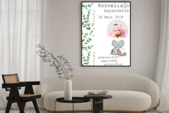 Plakat: Metryczka własne zdjęcie i jednorożec