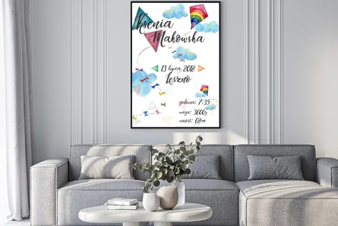 Plakat: Metryczka z latawcami