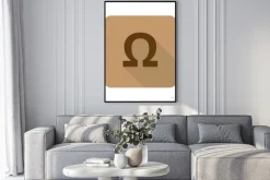 Plakat: Mieszkanie w stylu omega web app ikonę na jasnym tle brązowy