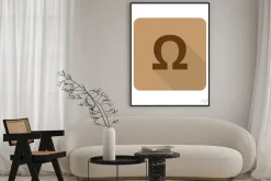 Plakat: Mieszkanie w stylu omega web app ikonę na jasnym tle brązowy