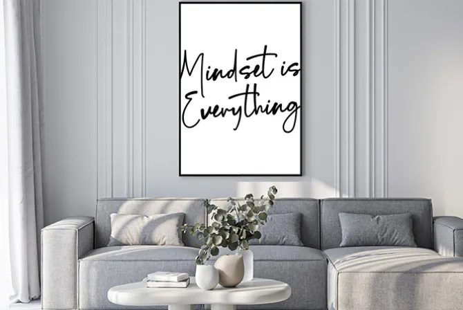 Plakat: Mindset is everything typograficzny
