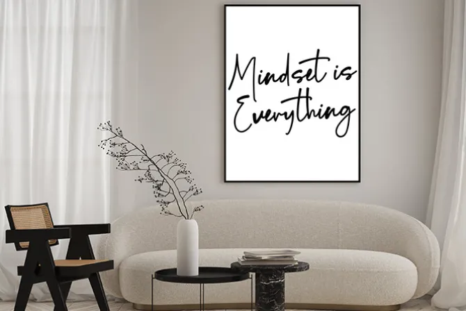 Plakat: Mindset is everything typograficzny