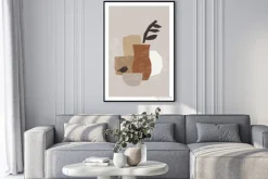 Plakat: Minimal wall art poster with abstract organic shapes composition