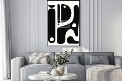 Plakat: Minimalist geometrical abstract art mid century modern style