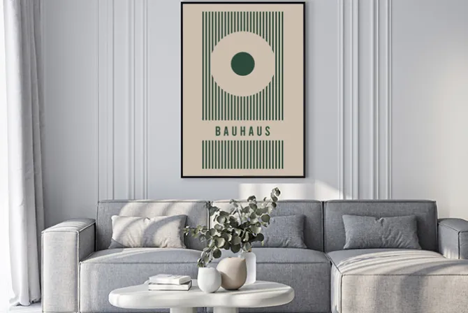 Plakat: Minimalistyczna grafika w stylu bauhaus