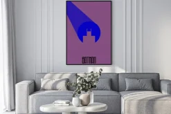 Plakat: Minimalistyczna grafika z postacią batmana