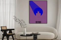 Plakat: Minimalistyczna grafika z postacią batmana