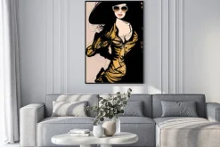 Plakat: Młoda kobieta pretty z kapelusz i okulary słoneczne - ilustracji