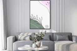 Plakat: Modern abstract floral art vector leaves background.