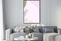 Plakat: Modern abstract floral art vector leaves background.