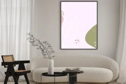 Plakat: Modern abstract floral art vector leaves background.