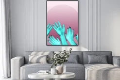 Plakat: Modern conceptual art poster with a hands in a surrealism style.