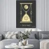 Plakat: Modern magic witchcraft card with astrology hourglass with sun