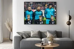 Plakat: Monachium - 04 listopada: mathieu debuchy, gabriel paulista i