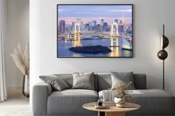 Plakat: Most na tle panoramy tokio