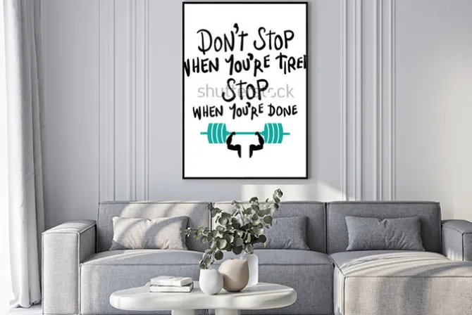 Plakat: Motywacyjny napis dla ćwiczących na siłowni