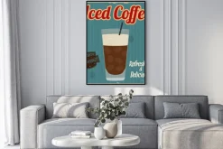 Plakat: Mrożona kawa retro plakat