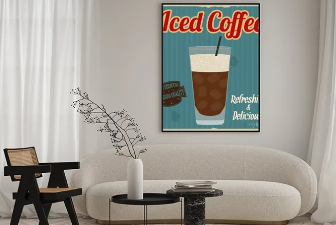 Plakat: Mrożona kawa retro plakat