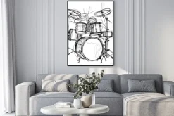 Plakat: Muzyk grający na perkusji