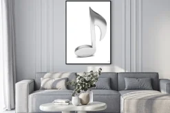 Plakat: Muzyka notatka 3d, na białym tle