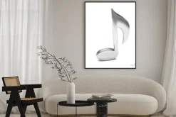 Plakat: Muzyka notatka 3d, na białym tle