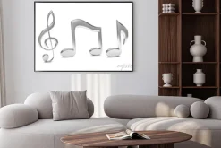 Plakat: Muzyka notatka 3d, na białym tle