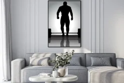 Plakat: Na ilustracji wektorowych "weightlifter ze sztangą"