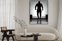 Plakat: Na ilustracji wektorowych "weightlifter ze sztangą"