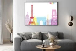 Plakat: Najsłynniejsze budowle paryża w graficznym ujęciu