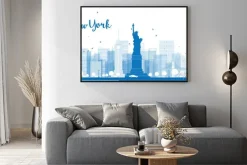 Plakat: Nakreślić panoramę nowego jorku z drapaczy chmur