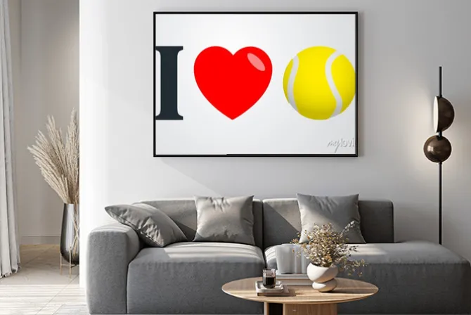 Plakat: Napis graficzny tenis