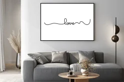 Plakat: Napis love pisane jedną linią