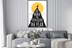 Plakat: Napis motywacyjny wpisany w kształt góry