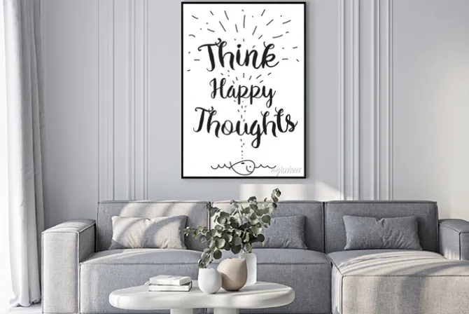 Plakat: Napis myśl pozytywnie