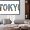 Plakat: Nazwa miasta tokio znak zdjęcie w tle. pojedynczo na białym tle